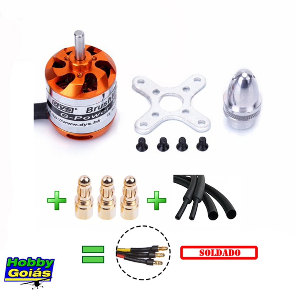 Motor D2836 1120KV G-Power Eixo 4mm Empuxo 1100g P/ Aeromodelo 110cm e 120cm Cessna 182