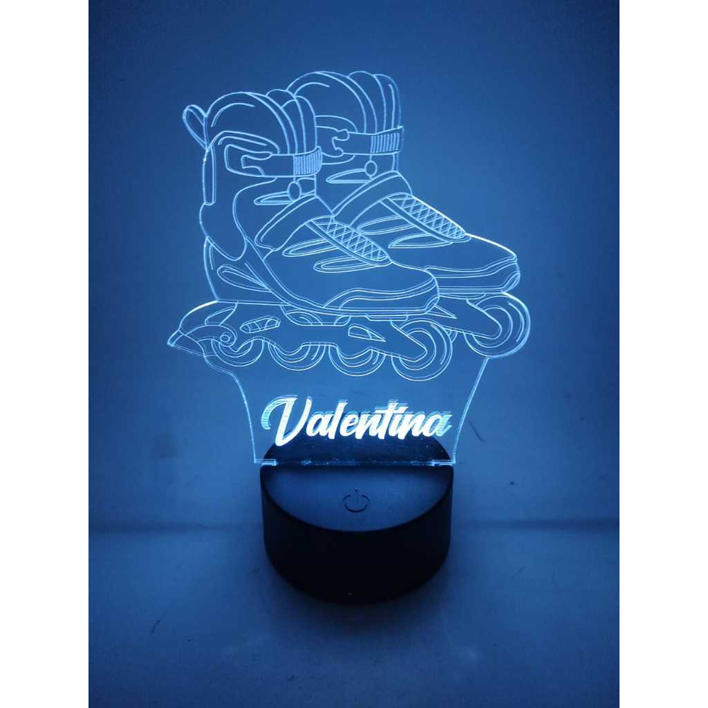 Luminária de mesa Patins Roller com nome 16 Cores