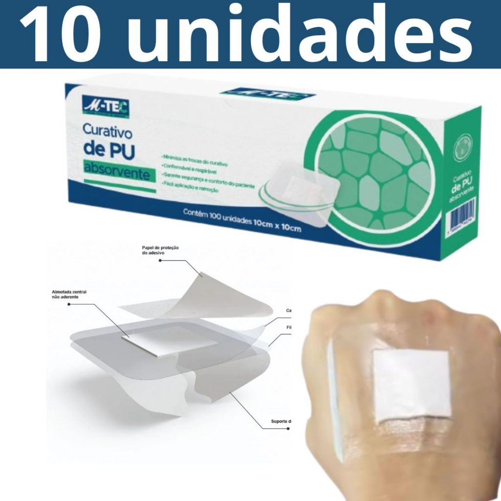 10 Un Curativo De Espuma Absorvente Missner Bandagem Feridas PU À Prova D'água Impermeável