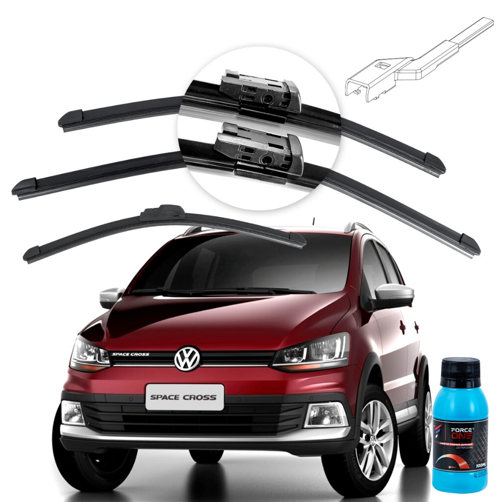 Palheta Limpador de Parabrisa Volkswagen SpaceCross ano 13 a 17 Especifica Dianteira e Traseira
