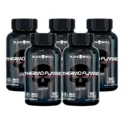 5x Termogênico Thermo Flame - 60 Tabletes cada - Caveira Preta / Black Skull