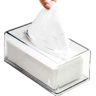 Porta Lenços Máscara Papel Interfolha Caixa Acrílico Cristal Transparente Lorben