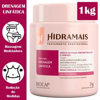 Creme Hidramais para Massagem Drenagem Linfática 1kg hidratante reduz celulite redução de medidas varizes loção corpo em Oferta na Shopee