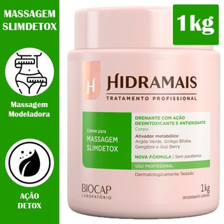 Creme Para Corpo Hidramais Profissional Para Massagem Slimdetox 1kg em Oferta na Shopee