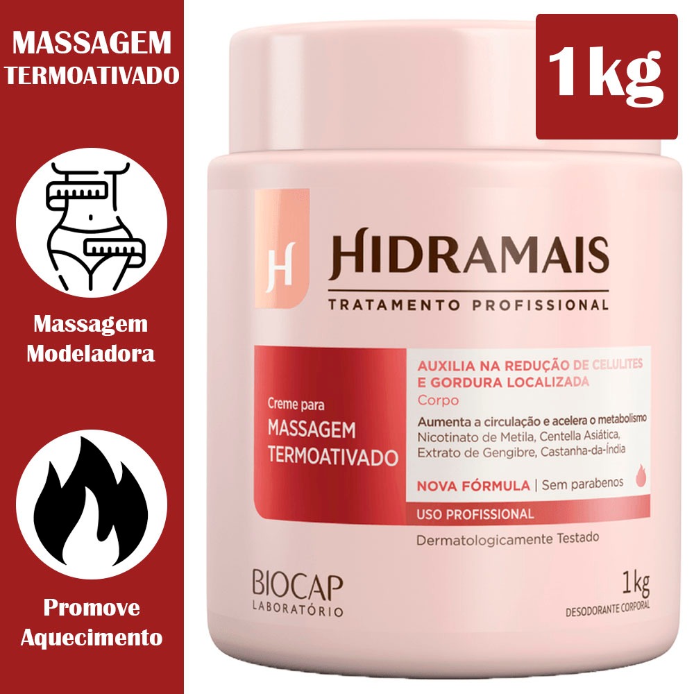 Creme Para Corpo Hidramais Profissional Para Massagem Lipotérmico 1kg - Beauty