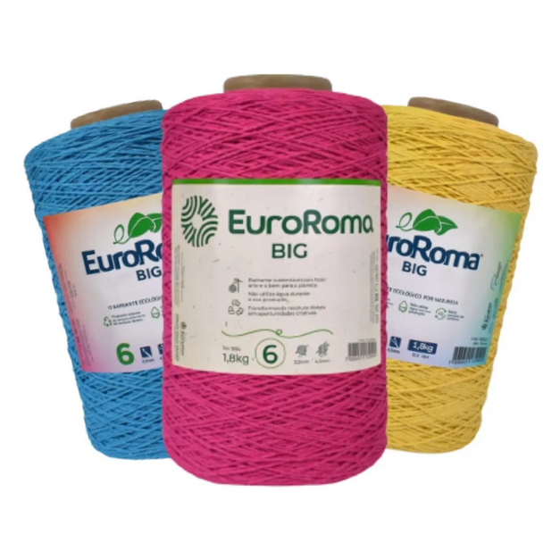 Barbante Euroroma 1,8kg Big Cone Nº6 1830m - Cores em Oferta na Shopee