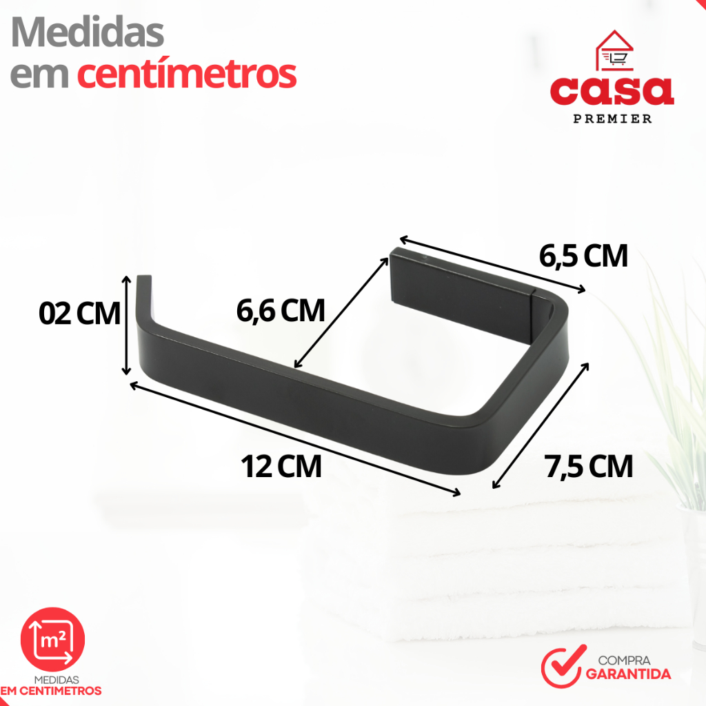 Kit Acessorios Para Banheiro Preto Fosco 2 Peças — imagem 2 de 2