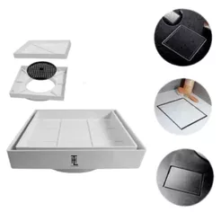 Kit 2 Ralo Oculto 15x15 Invisível Piso Porcelanato Com Grelha