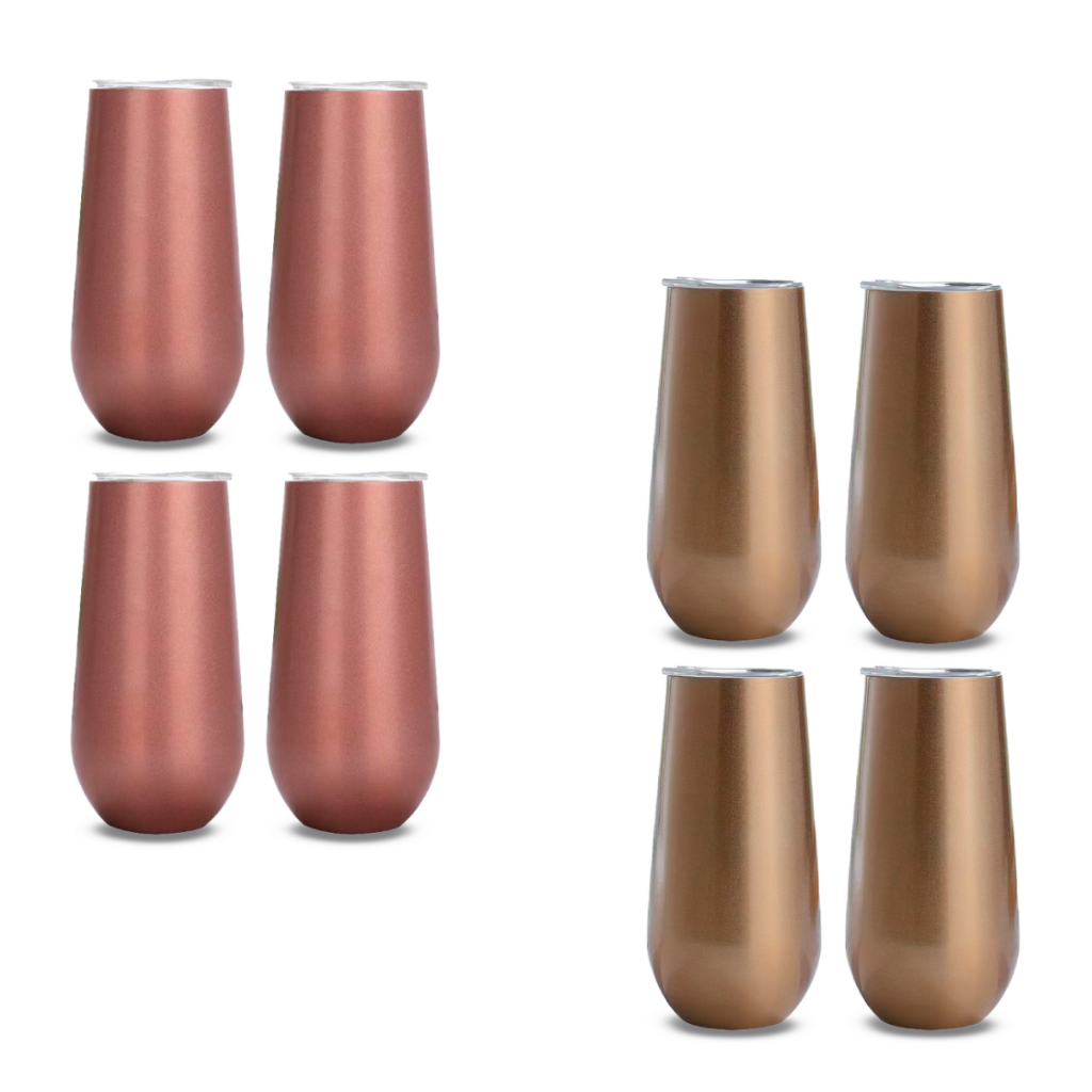 Kit 4 Copo Termico Champagne Espumante Drink 180ml Aço Inox Mantem Temperatura 6 Horas em Oferta na Shopee