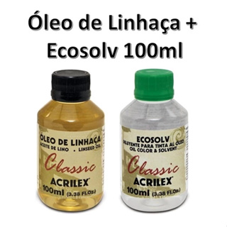 Óleo de Linhaça + Ecosolv Diluente 100ml Acrilex em Oferta na Shopee