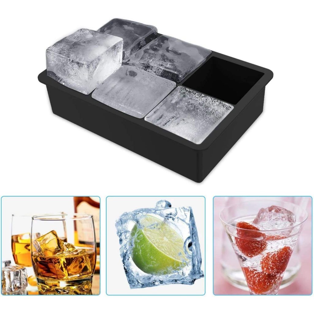 Vittak Kit Forma de Silicone Gelo Cubo Grande Cubos ou Esfera Bola de Gelo Drink Whisky Congelador Forminha Flexível
