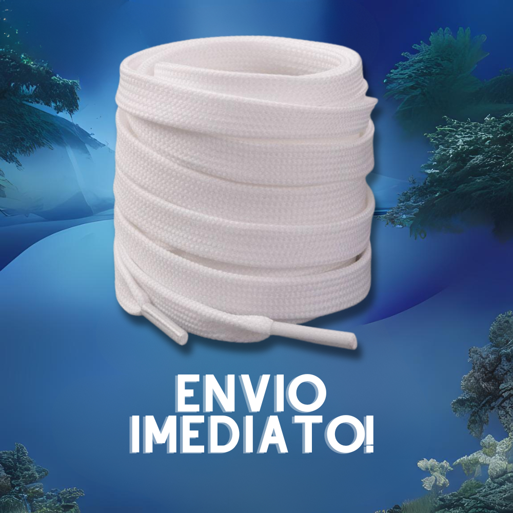 Cadarço Poliéster Ténis Achatado 140cm Branco Poliéster Para Tenis Sapatenis Atacador Premium em Oferta na Shopee