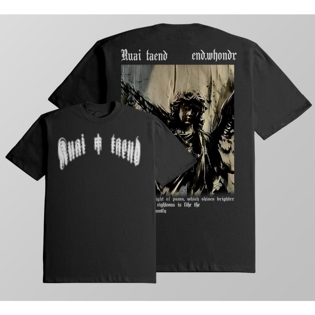 Camiseta Oversized Angel Black Retro Streetwear Camisa Over Algodão Unissex Estampada