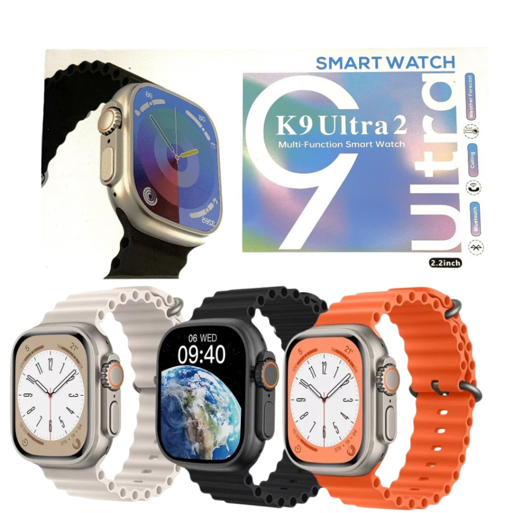 Smartwatch K9 Ultra 2 Série 9  Relogio Inteligente  Duas Pulseiras 49mm Modelo 2024