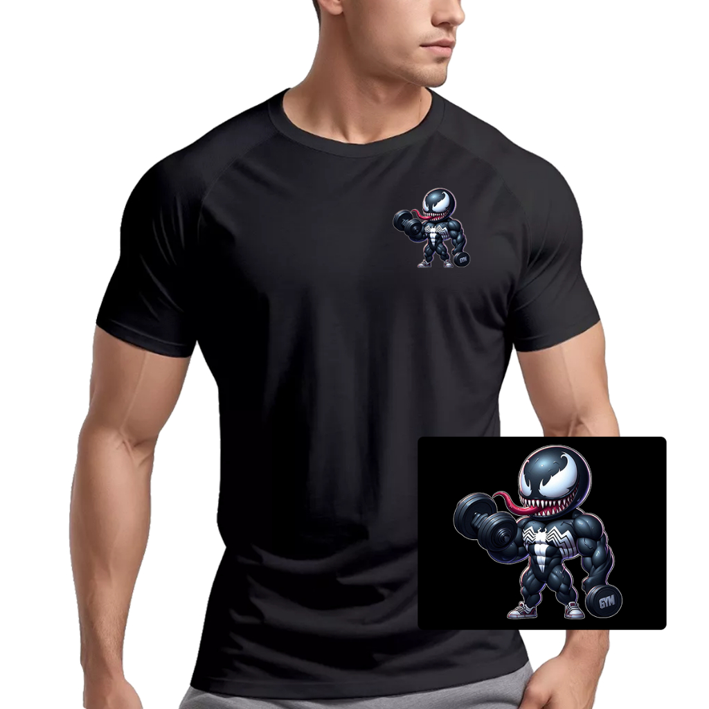 Camiseta Dry Fit Muscle Fit Masculina Marvel Venom Atividade Física