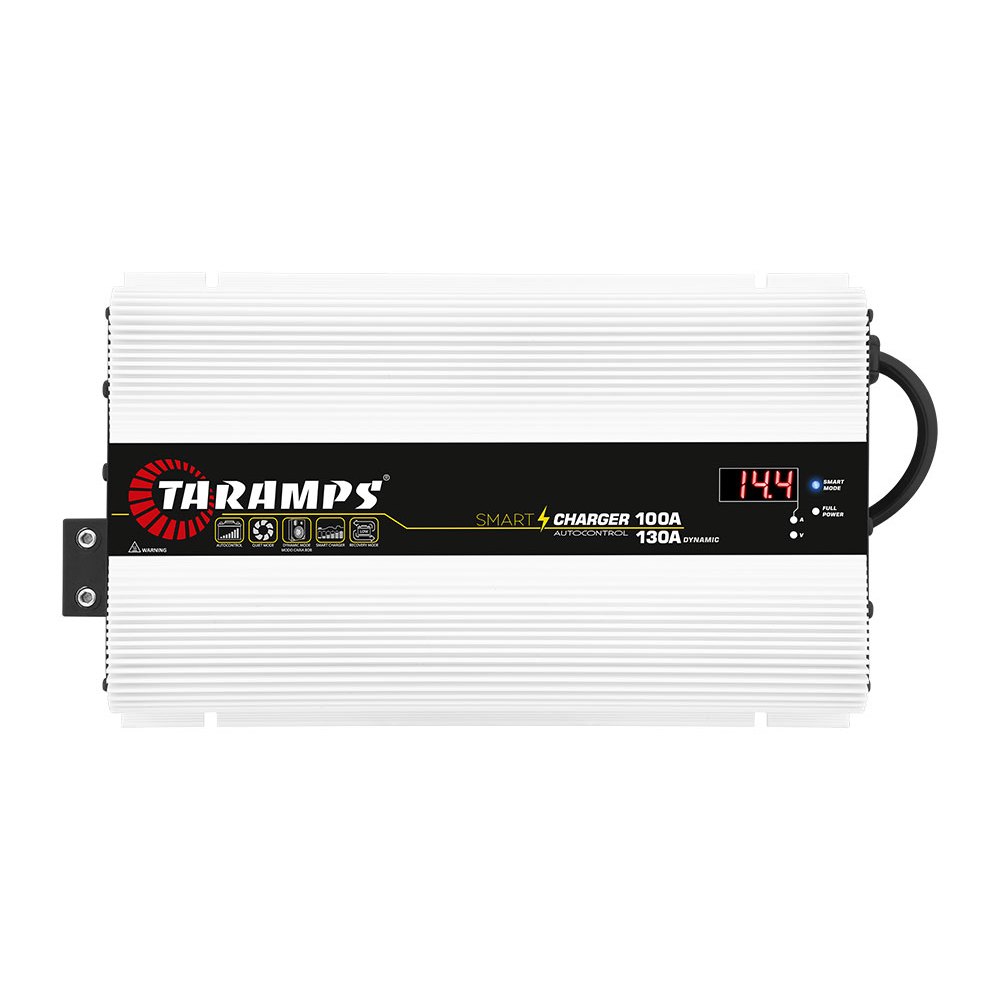 Fonte Carregadora Taramps Smart Charger 100 a 130 Amperes 100A 130A Inteligente Bateria Som Automotivo Bivolt 1850 W