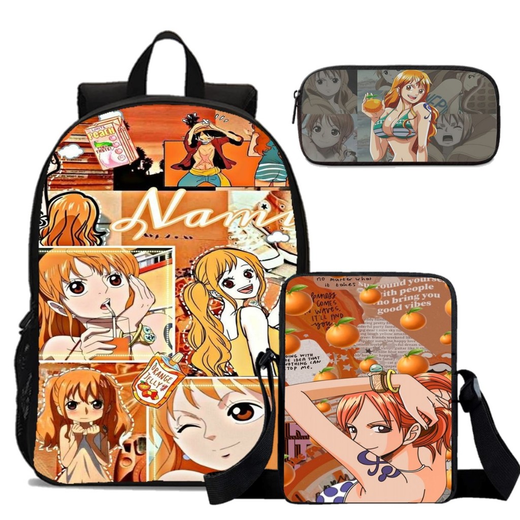 Kit Escolar Nami: Mochila, Lancheira e Estojo Personalizado o Melhor da Aventura de One Piece