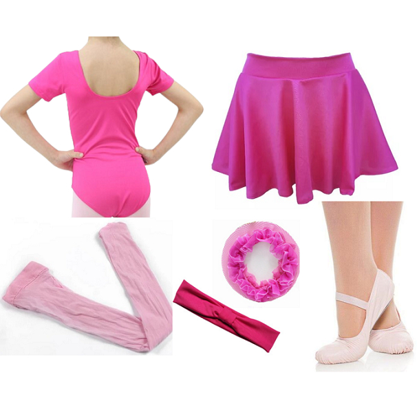 Kit Ballet 6 Itens Rosa Pink ou Lilás - Balé Infantil