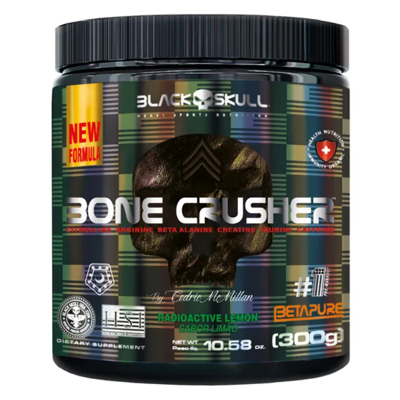 Pré Treino Bone Crusher Black Skull Nova Fórmula 300g