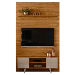 Estante Home Theater Com Bancada Panorama Fendi Naturale - Madetec