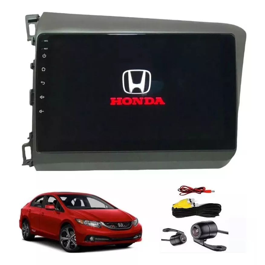 Multimídia 9 Polegadas Honda Civic 2012 Á 2016 Android Carplay 4+64gb em Oferta na Shopee