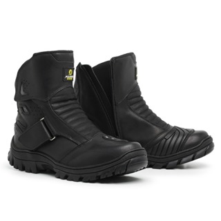 bota coturno para andar de moto motoqueiro em couro legitimo em Oferta na Shopee