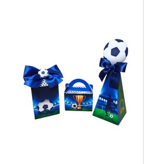 kit personalizados Futebol/caixinhas personalizadas/ futebol/ com laços e fitas