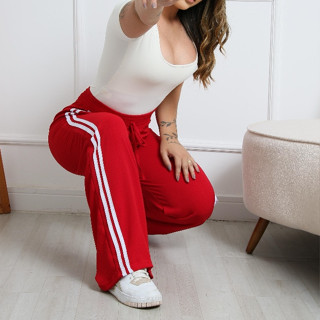 Calça Feminino Track Com Listras Pantalona Duna Com Regulagem Modelo Gringa Ultra Confortável em Oferta na Shopee
