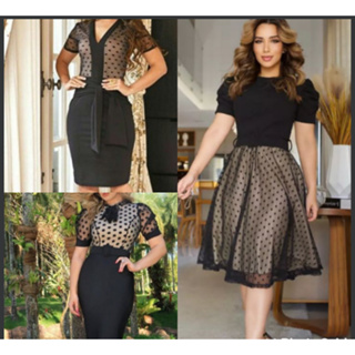 Vestido Evangélicos com cinto Plus Size Elegante (P AO XXG) Babado Sereia Forrado Grupo fardamento Rodado ou Tubinho em Oferta na Shopee