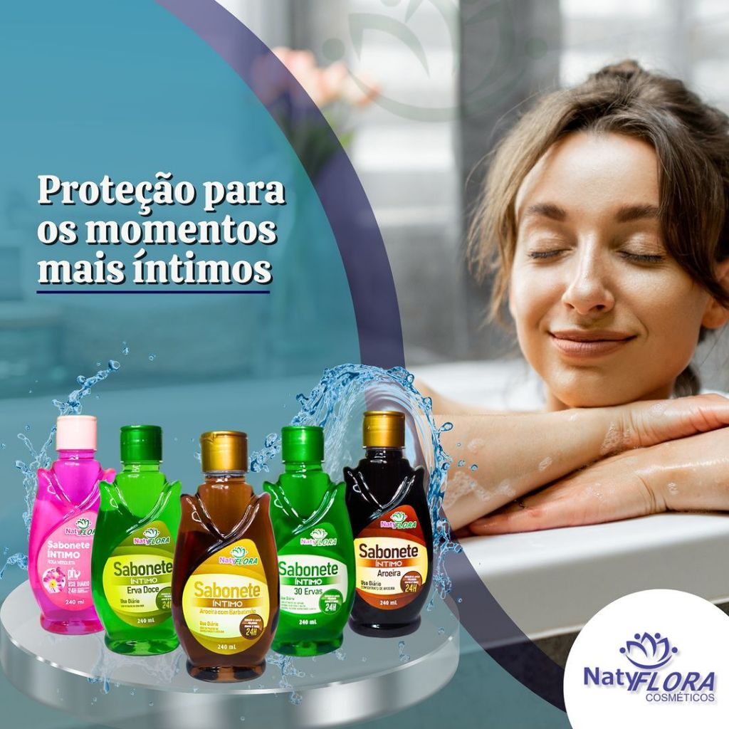 Kit Com 5 Sabonete Liquído Íntimos Natyflora 240ml
