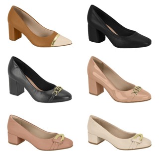 Sapato Feminino Beira Rio Conforto Scarpin Salto Bloco Grosso em Oferta na Shopee