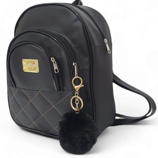 Mochila Feminina  Preta Bolsa Mochilinha Escolar Moderna + Chaveiro Lindo em Oferta na Shopee