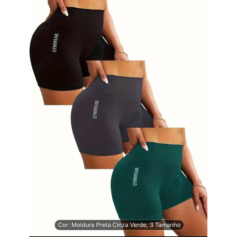 short suplex malha gem wear academia treino fitness caminhada blogueira em Oferta na Shopee