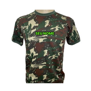 Camiseta Camuflada Modelo Dryfit - Padrão EB (Exército) - com seu nome bordado em Oferta na Shopee