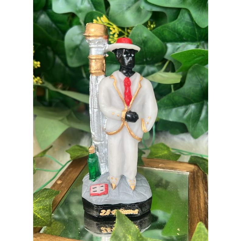 Imagem Zé Pelintra com Poste Decorativo 12 cm estatua para decoração Umbanda/Candomblé