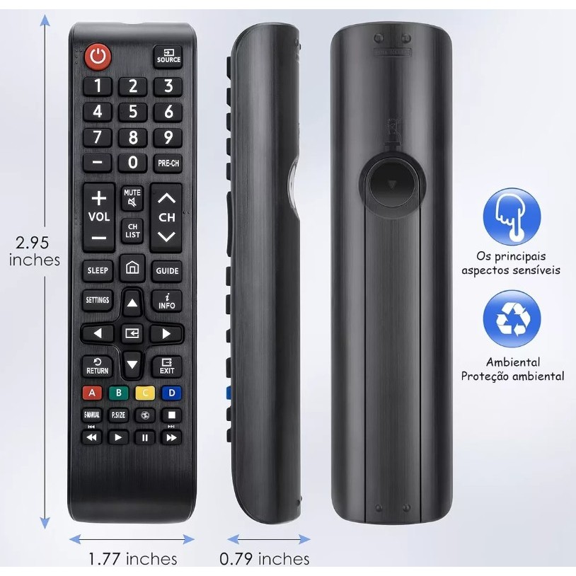 Controle  7031 Compatível Com Tv Samsung Smart LCD LED Plasma  - Botão Futebol