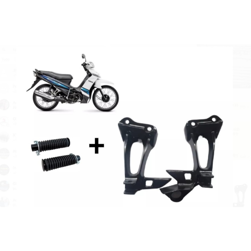 Bacalhau Suporte Da Pedaleira + Pedaleira Crypton 115  2009 2010 2011 2012 2013 2014 2015 2016 Preto Par