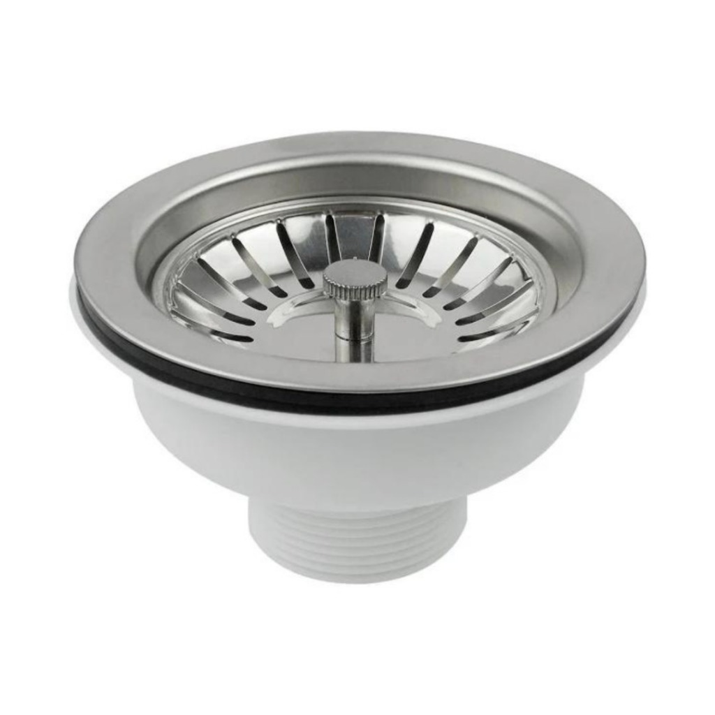 KIT 2 Válvula Ralo De Pia Americana Cuba Com Cesto Aço Inox 9 cm