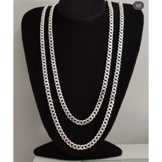 corrente banhada a prata mista 925 kit 2 cordão 70cm 60mm 7mm fecho gaveta em Oferta na Shopee