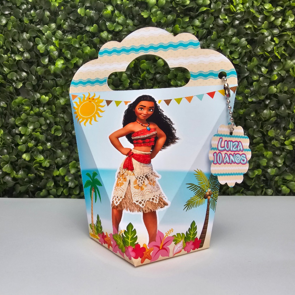 Caixa Coração Triangulove MOANA ADULTA - Personalizados - Festa infantil - Aniversário - Lembrancinha