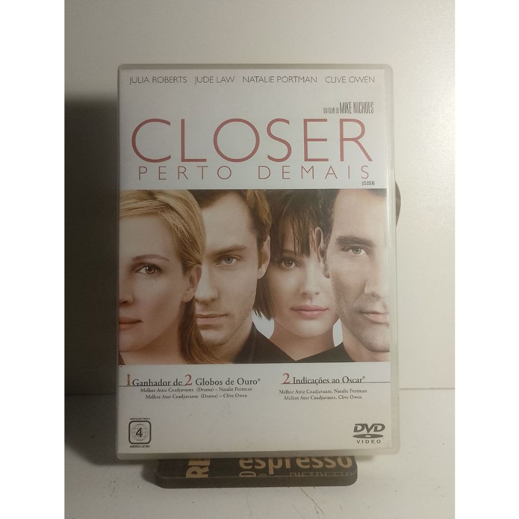 Dvd Closer Perto Demais - Julia Roberts - Jude Law - Clive