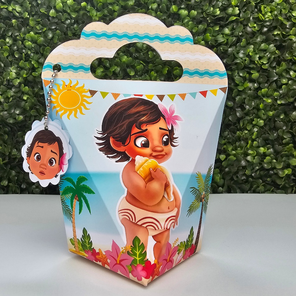 Caixa Coração Triangulove MOANA BABY - Personalizados - Festa infantil - Aniversário - Lembrancinha