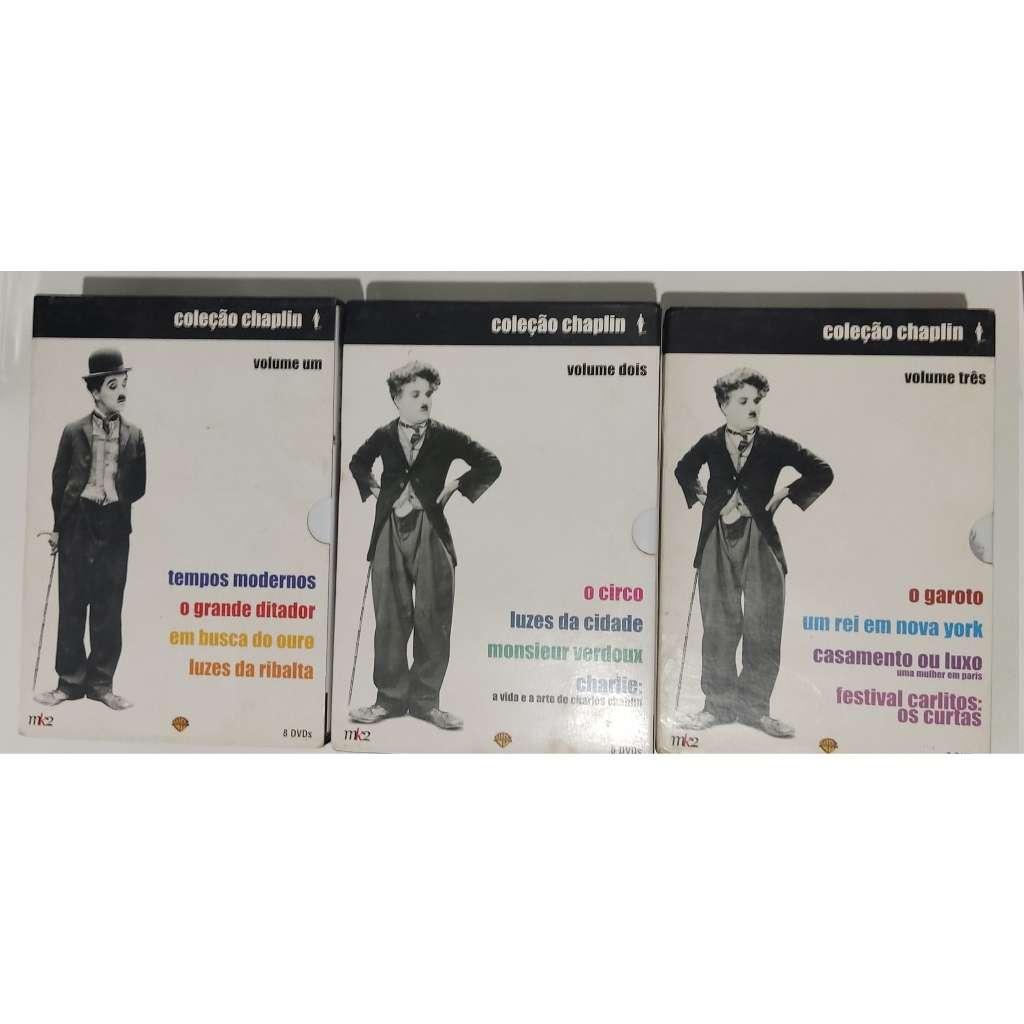BOX Coleção Charles Chaplin vol 1,2 e 3 - DVD Original – Clássicos do Cinema