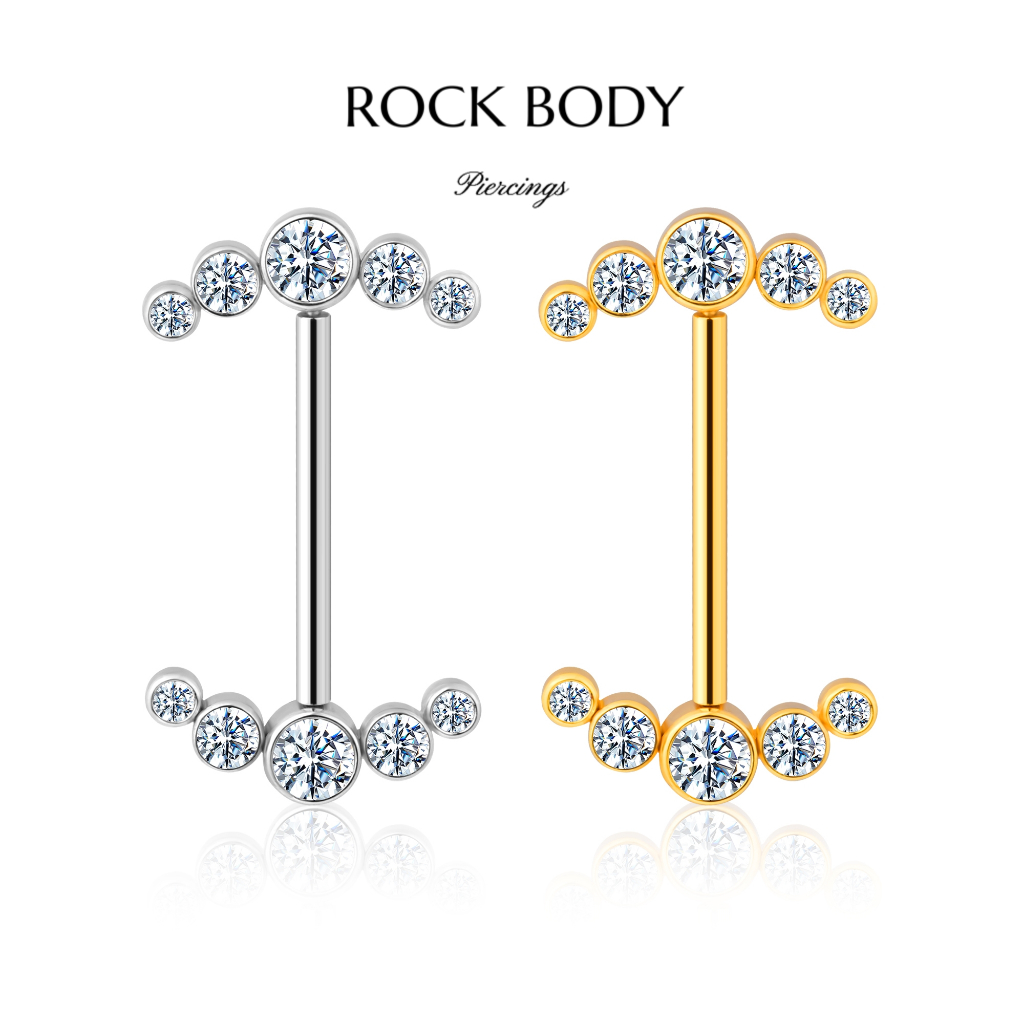 Rock Body Piercing Mamilo Hélix Push Pin Aço Cirúrgico Pvd Indiano Strass em Oferta na Shopee