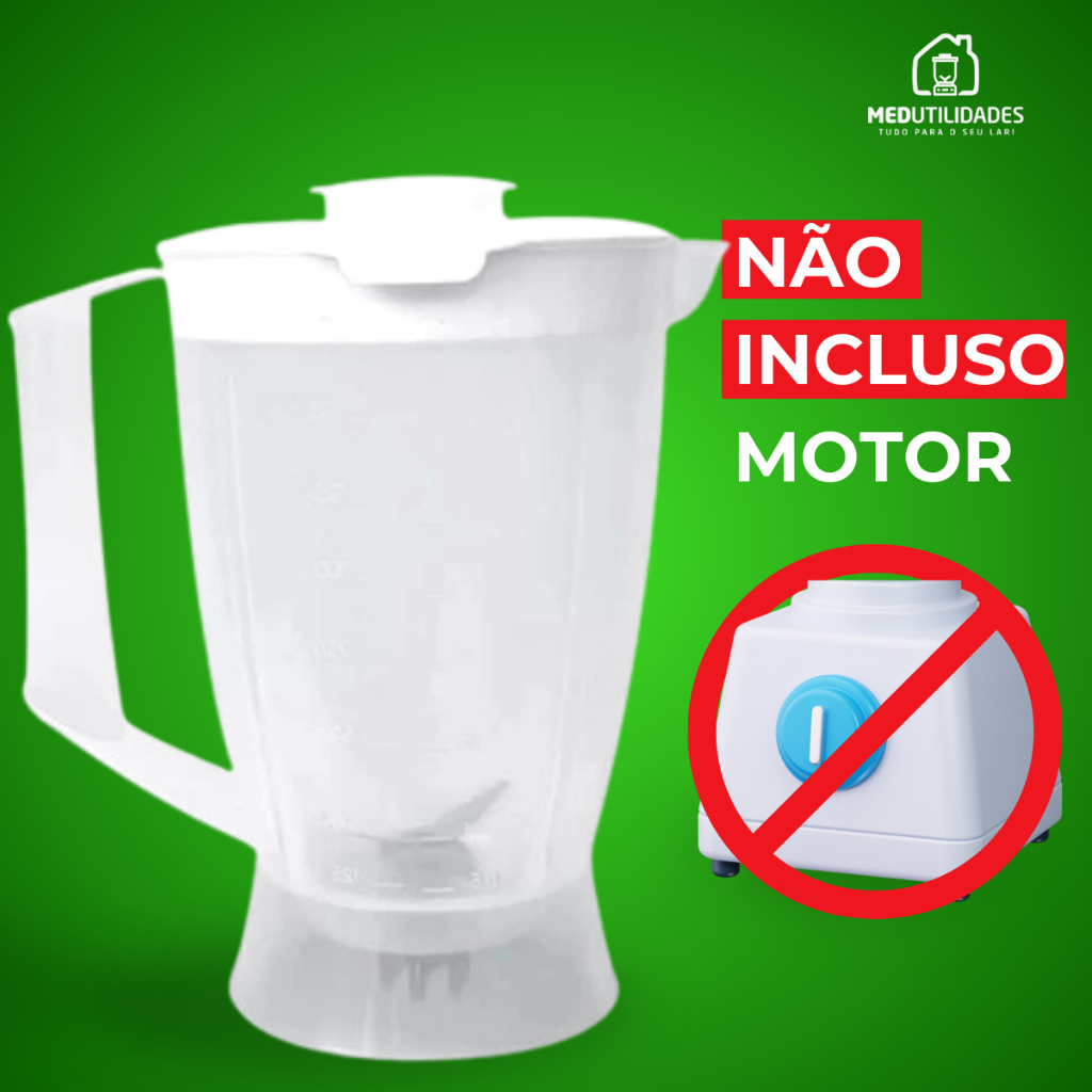Copo De Liquidificador Serve P/ Liquidificador Walita Ri 7625 Ri 7630 Translúcido