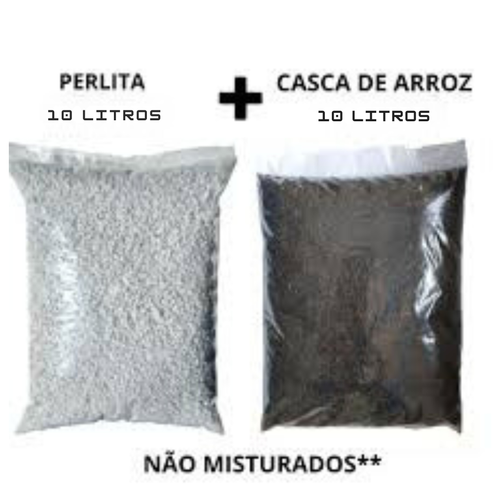 20 Litros - Casca de Arroz Carbonizada e Perlita Para Cactos e Suculentas Rosa do Deserto Orquideas