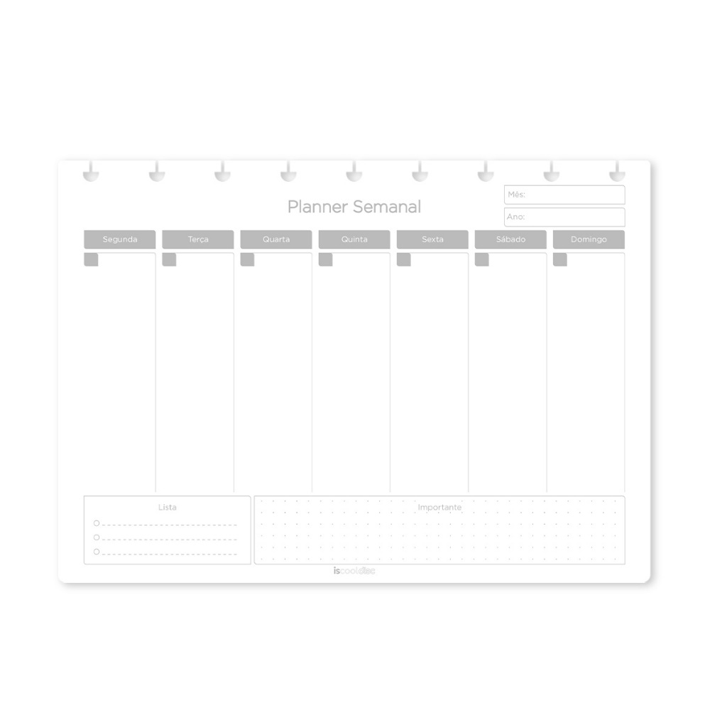Refil Caderno De Disco Iscool Inteligente Planner Semanal Classic