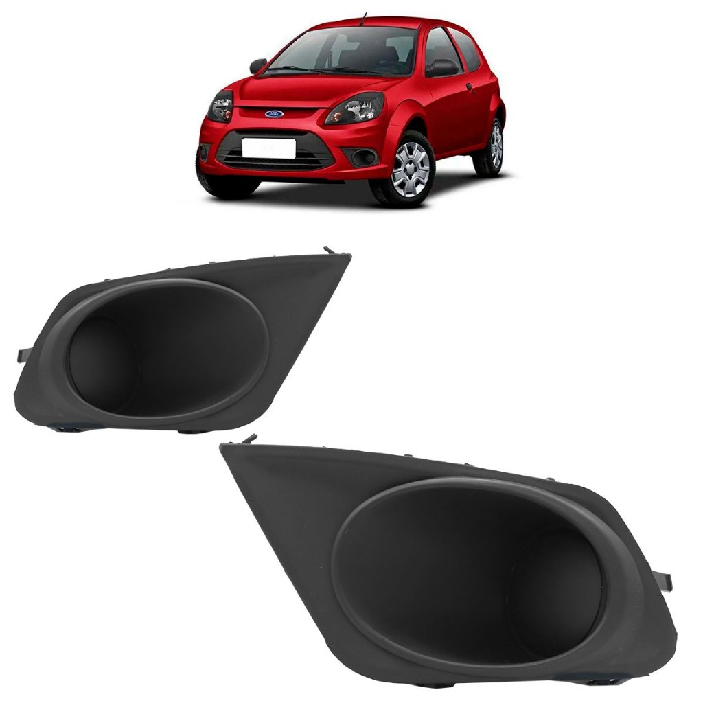 Par Moldura Grade Farol Milha Ka 2012 2013 2014 Sem Furo em Oferta na Shopee