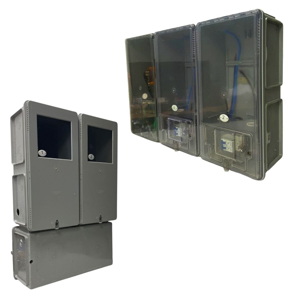 Caixa 2 Medidores Completa Padrão ENEL - Bifásica - Cabo 16mm / 63A - Lateral ou Visor Rua em Oferta na Shopee