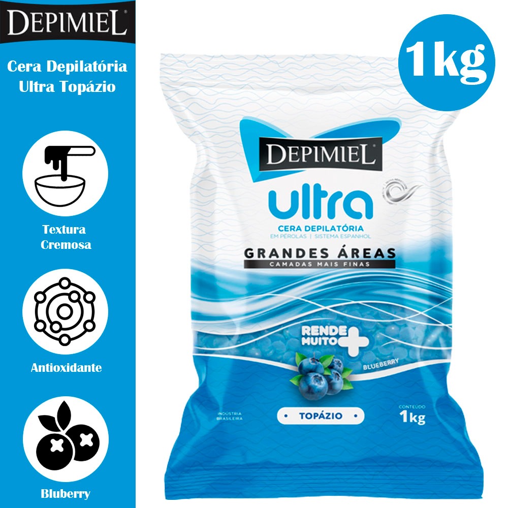 Depimiel Cera Depilatória Granulada Topázio 1kg - Beauty
